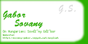 gabor sovany business card